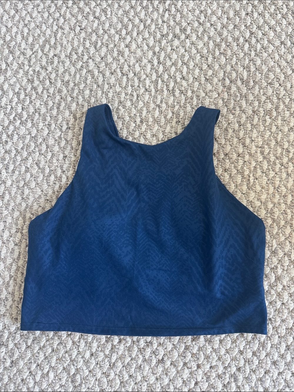 Athleta Dark Blue High-Neck work out Crop Top